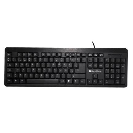 Teclado TechZone TZ16TEC01-ALA USB - Negro