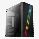 Gabinete         Aerocool Streak Con Ventana Rgb, Midi-tower, Atx/micro Atx/mini-itx, USB 2.0/3.0, Sin Fuente, 1 Ventilador Instalado, Negro