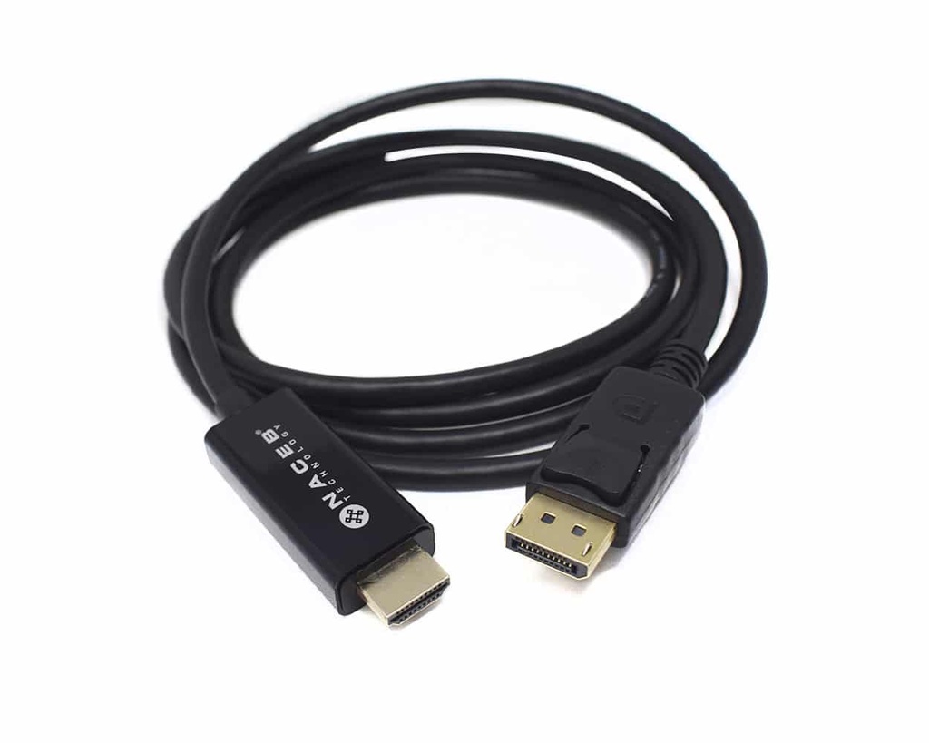 Adaptador HDMI a DisplayPort Naceb Technology NA-0106 - 1, 8 m, HDMI, Mini DisplayPort, Negro