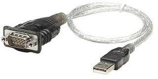 Convertidor                                                                                                                                                                                                                                                                                                                                                                                                                                                                            De Usb A Serial Manhattan 205153 - 0, 45 M, Transparente, Rs-232, Usb 2.0 A, Macho/macho