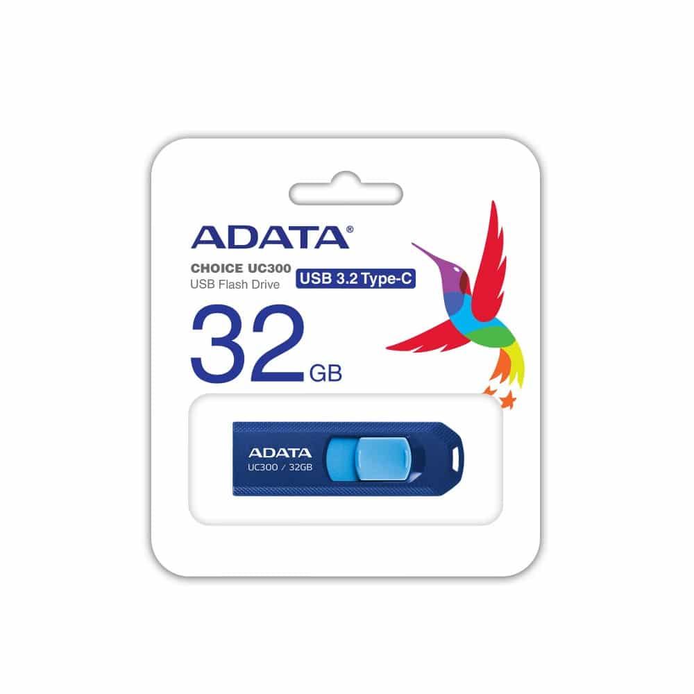 Memoria                                                                                                                  Flash Adata Uc300 32gb Usb-c 3.2 Azul (acho-uc300-32g-rnb/bu)