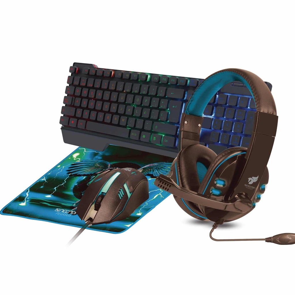 Kit                                                                                                                                                                                                                                                                                                                                                                                                                                                                                                                                                                                                                                                                                                                                                                                                                                                                                               Gaming Necnon 4 En 1 Ngc-pegasus Aud,tecl, Mou,mp Azul Nbcgpg0341