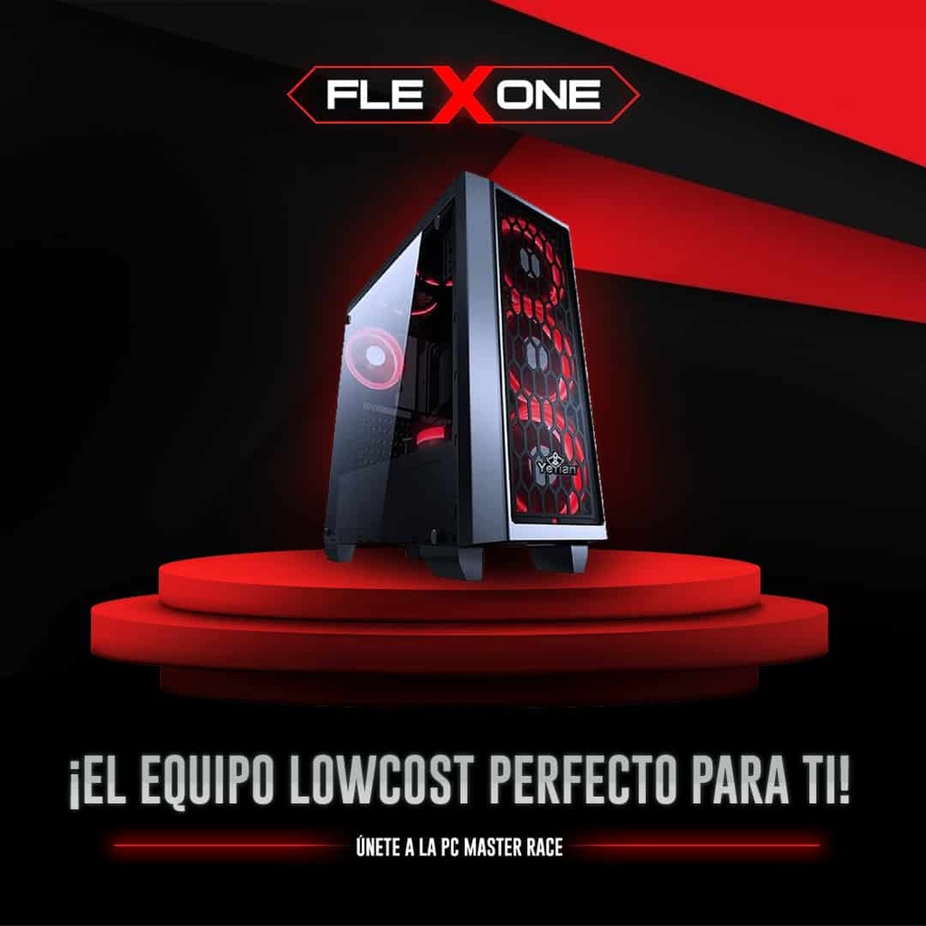 COMPUTADORA FLEXONE AMD RYZEN 4700S 8 CORES 16GB RAM GRAFICOS GTX 1050 TI 4GB SSD WD 480GB GABINETE YEYIAN BLADE FUENTE 450W EVGA