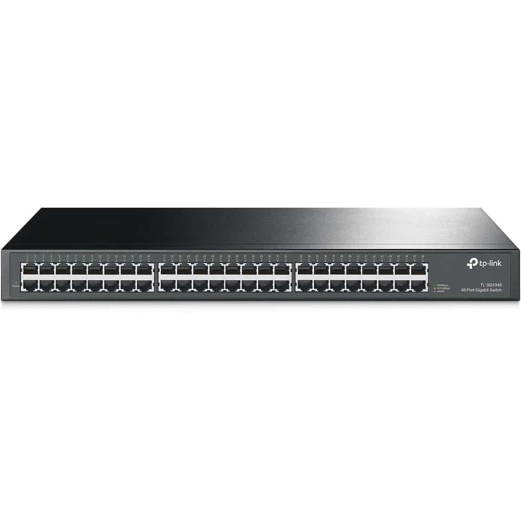 Switch                                                                                                                                                                           Tp-link - Gris, 10/100/1000 Mbps, 48ptos, Rack