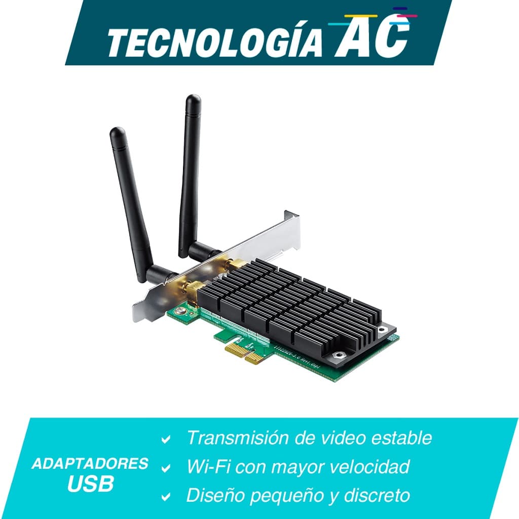 Tarjeta                                                                                                                                                                                  De Red Pci-express Wifi De Doble Banda Tp-link Archer T4e Mimo Y Beamforming -