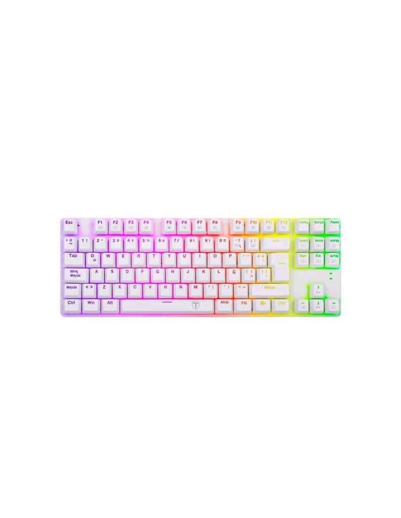 Teclado Mecánico T-dagger Bora White T-tgk315w-bs Para Juegos Con Switch Blue Y Led-rgb