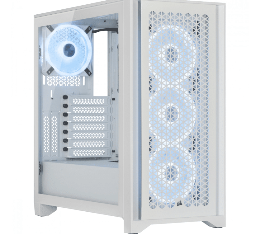 Gabinete Corsair Icue 4000d RGB Airflow Con Ventana, Blanco Y 3 Ventiladores RGB