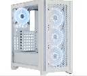 Gabinete Corsair Icue 4000d RGB Airflow Con Ventana, Blanco Y 3 Ventiladores RGB