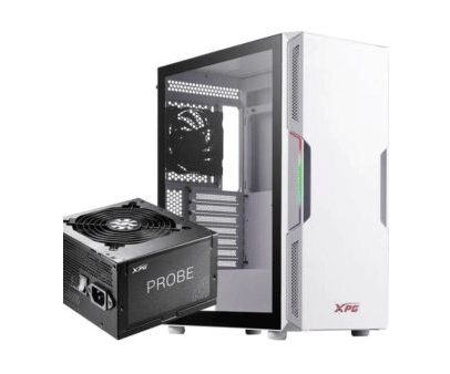 Gabinete ADATA XPG Starker RGB Con Ventana Mid Tower Color Blanco (incluye Fuente De 600w)starkercp-bkcus