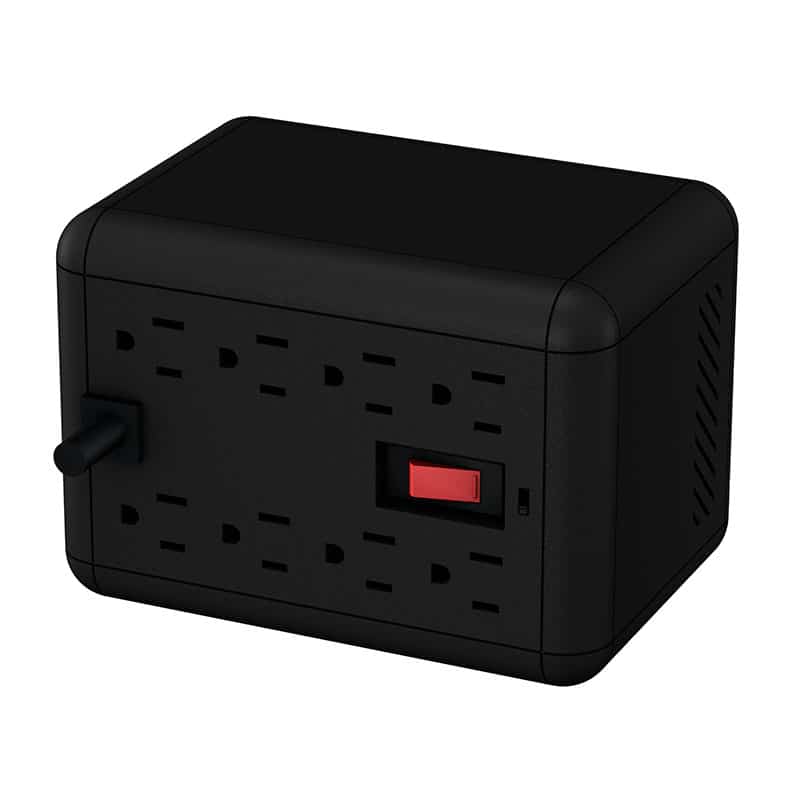 Regulador De Voltaje Qian Baoshan En1000 1000 Va 8 Contactos 2 Usb