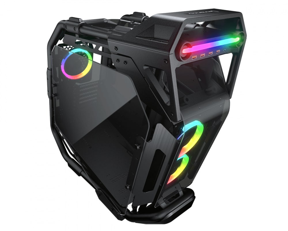 Gabinete     Cougar Cratus Con Ventana Argb 3 Ventiladores Argb Instalados Negro
