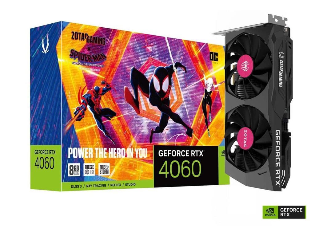 Tarjeta De Video Zotac Gaming Geforce RTX 4060 8gb OC Spider-man: Across The Spider-verse Bundle Zt-d40600p-10smp