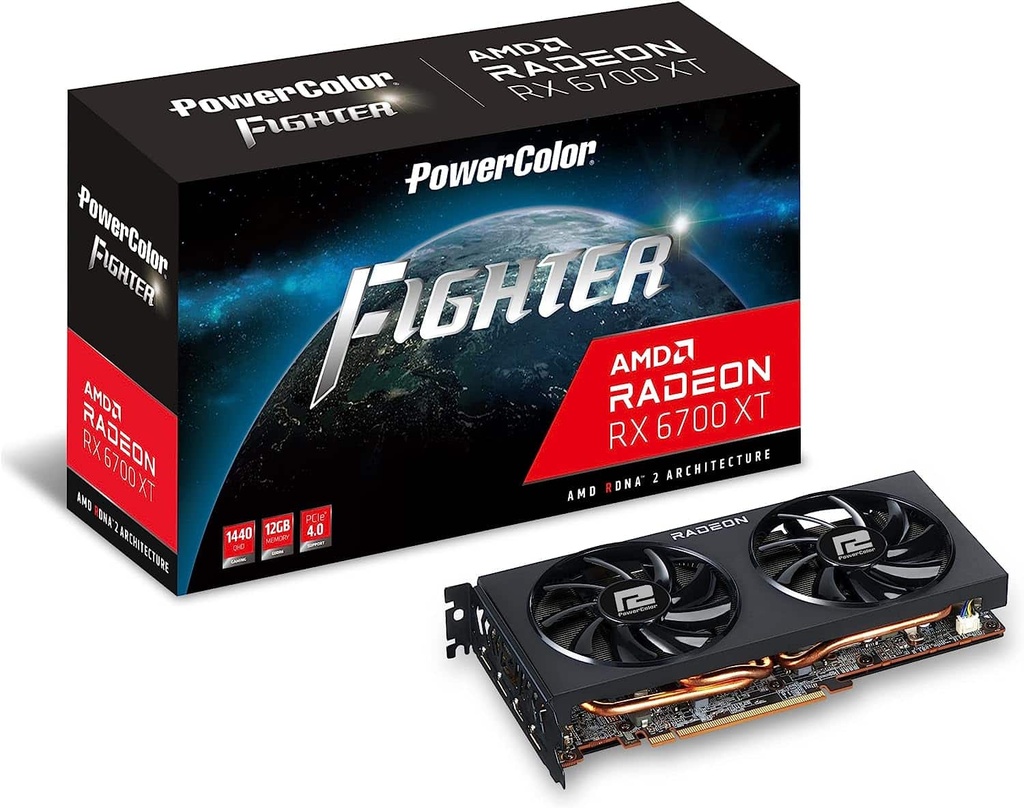 Tarjeta De Video Powercolor Fighter AMD Radeon Rx 6700 XT 12gb GDDR6 Rdna2 Raytracing PCI Ex 4.0 AMD Infinity Cache