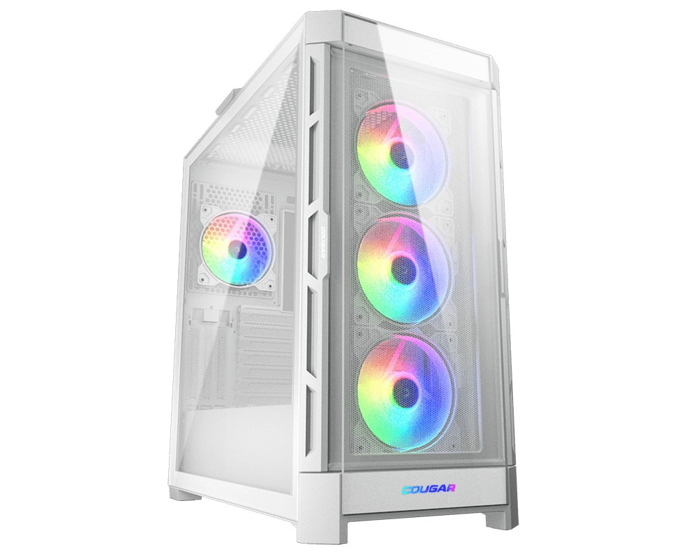 Gabinete Cougar Duoface Pro RGB Con Ventana 4 Ventiladores Argb Atx Sin Fuente Blanco