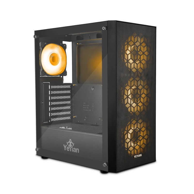 Gabinete                                                                                                                                                                                                                                                                                          Yeyian Dragoon 4 Vent Argb/atx/med Torre/mesh/cris Temp/negro (ycm-apdra-01)