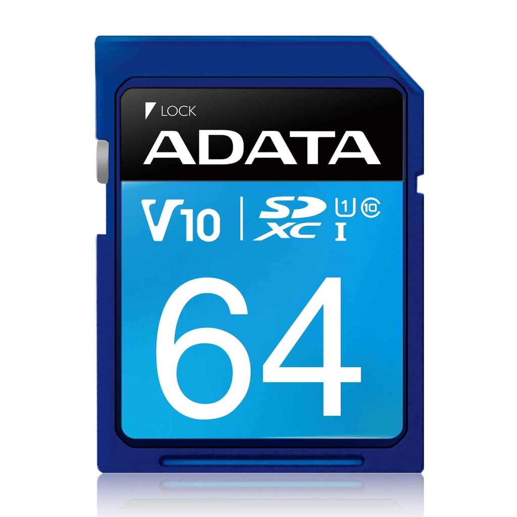 Memoria                                                                                                                                                                                                          Sd (sdxc) 64gb Adata Clase 10 (v10) - Velocidad Hasta 100mb/25mb Por Seg.  Asdx64guicl10-r