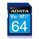 Memoria                                                                                                                                                                                                          Sd (sdxc) 64gb Adata Clase 10 (v10) - Velocidad Hasta 100mb/25mb Por Seg.  Asdx64guicl10-r
