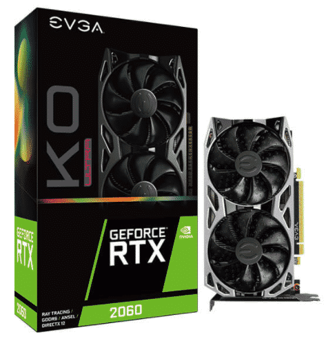 TARJETA DE VIDEO EVGA NVIDIA GEFORCE RTX 2060 KO ULTRA GAMING 6GB GDDR6 DUAL FANS METAL BLACKPLATE