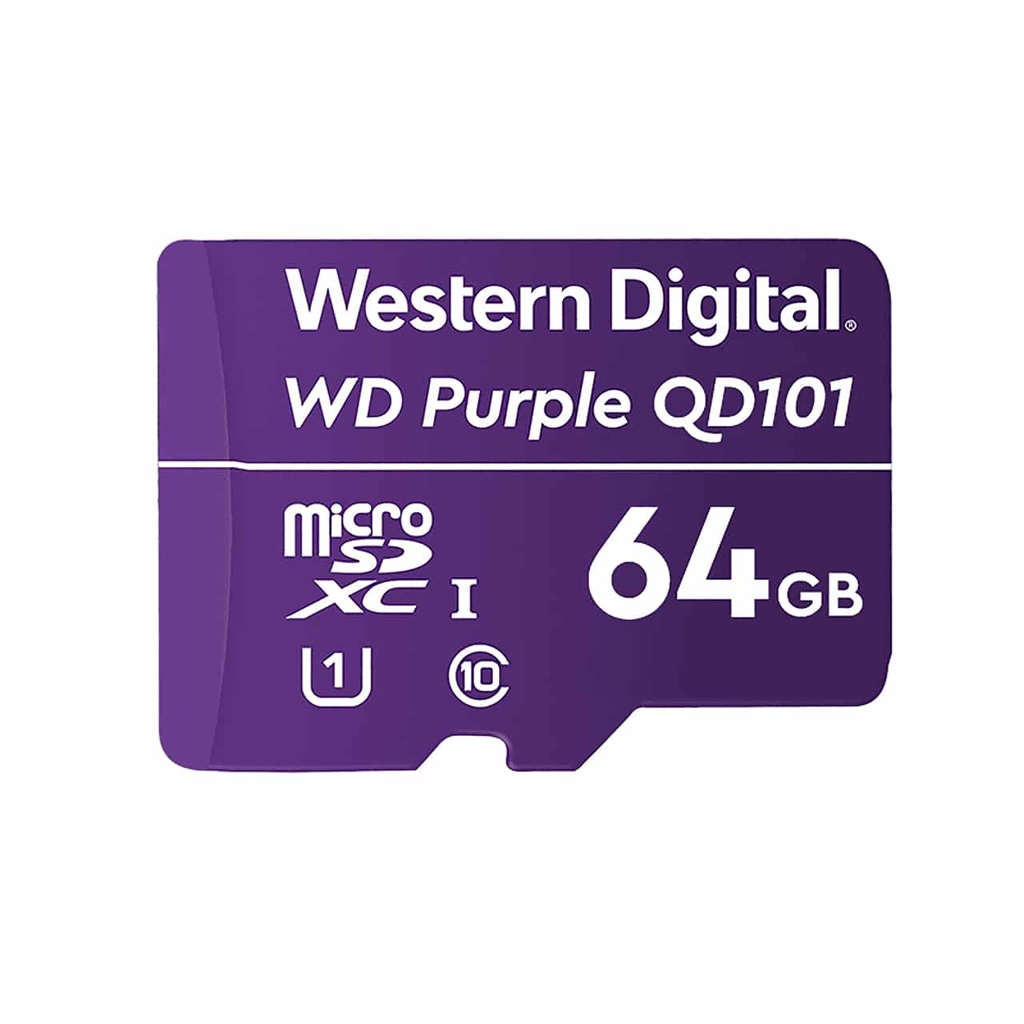 Memoria                                                                                                                                                                                                 Micro Sd Wd Purple - 64gb, Clase 10, Clase De Velocidad Uhs 1 (u1)  Wdd064g1p0c