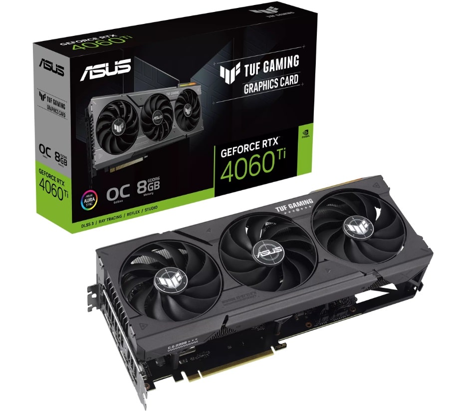 Tarjeta                                                                                                                                                               De Video ASUS Nvidia TUF Gaming Geforce RTX 4060 Ti Oc, 8gb 128-bit GDDR6
