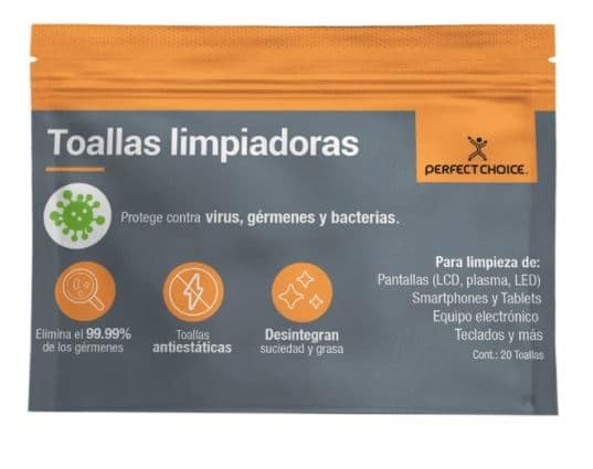Toallas                                                                                                                                                                                                                                                                                                                                                                                                                                            Limpiadoras Perfect Choice - Paños Húmedos, Lcd/tft/plasma