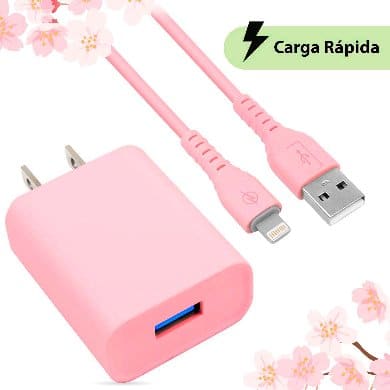 Combo                                                                                                                                                                                                                                                                                                                                                                                                                               Carga RÁpida: Cargador Usb V3.0 + Cable Lightning. Rosa (6001363) - Brobotix