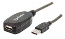 Cable                                                                                                                                                                                                                                                             Usb - Extension Manhattan - 10 M, Usb A, Usb A, Macho/hembra, Negro