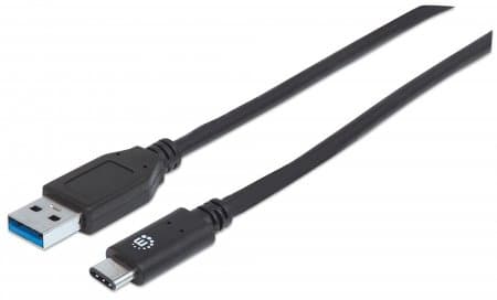 353373                                                                                                                                                                                                                                                            Cable Para Dispositivos Usb-c De Súpervelocidad - Usb 3.2 Gen 2, A Macho/ C Macho, 10 Gbps, 1 M, Negro