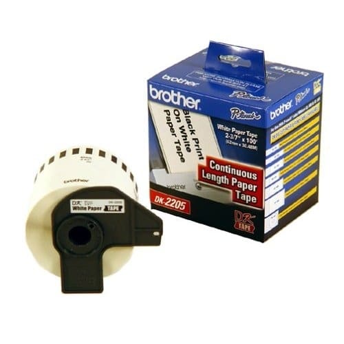Etiqueta                                                                                                                                                                                                                                                              Blanca Continua De Papel Brother Dk2205 De 62 Mm De Ancho X 30.4 Mts De Largo. Impresión En Negro. Ql800 / Ql810w / Ql1110nwb. -