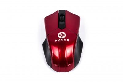 Mouse                                                                                                                                                          Naceb Technology - Rojo, 3 Botones, Óptico, 1200 Dpi