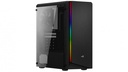 Gabinete           Aerocool Rift RGB Con Ventana De Cristal Templado - Negro Usb2.0/3.0 1 Ventilador