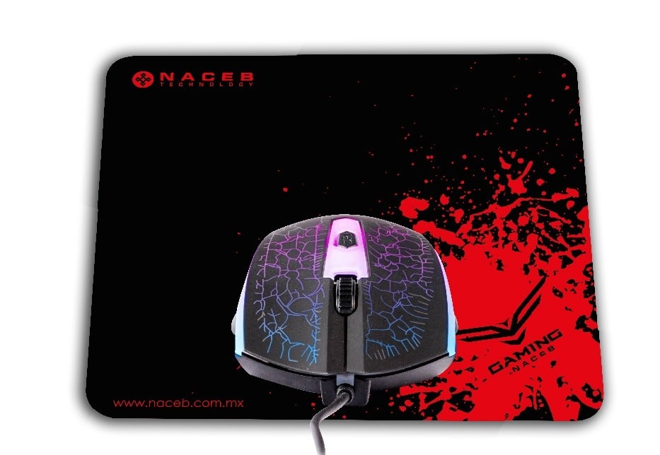 Kit                                                                                                                                                                                               Mouse + Mousepad Naceb Technology Na-632 - Multi, 4 Botones, Usb, Óptico, 1200 Dpi
