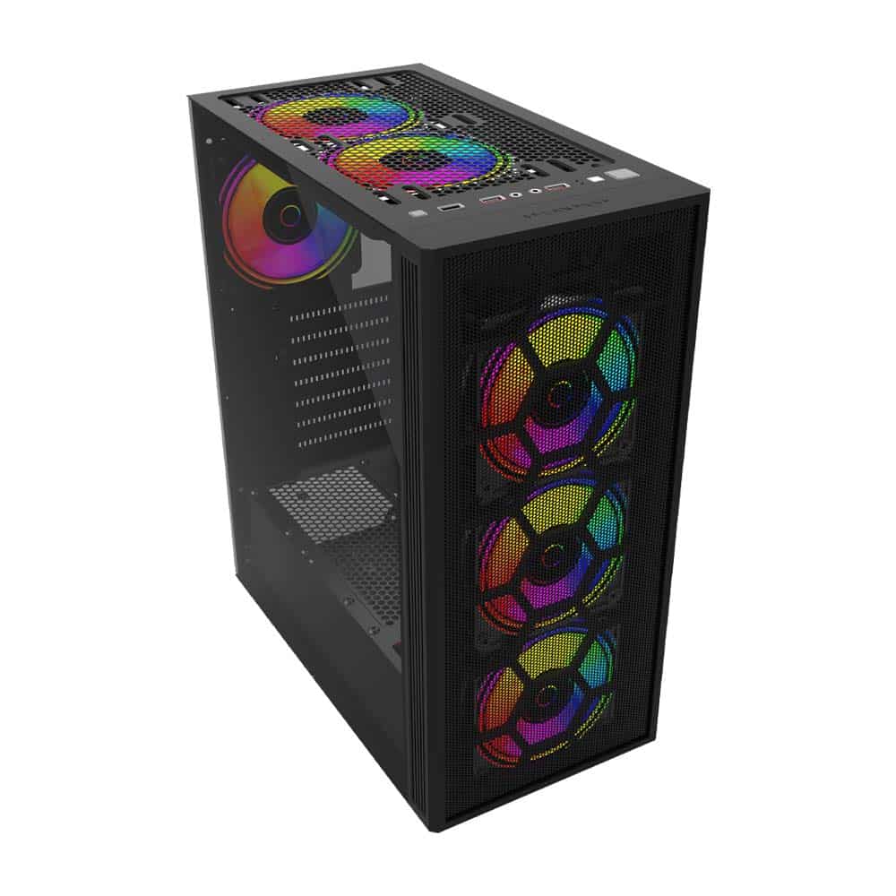 Gabinete                                                                                                                                                                                                                                                                                                                                                                                                                                          Gamer Media Torre Dragonflyii Gm740 Atx Panel Cristal/ Negro