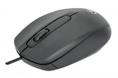 190190                                                                                                                                 Mouse Usb óptico Con Cable - Tres Botones Con Rueda De Desplazamiento, 1000 Ppp, Ambidiestro, Cable De 1 M, Negro, 3 Años De Garantia.