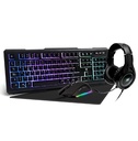 Kit                                                                                                                                               Teclado Gamer Iluminado - Mousepad, Diadema Y Mouse Vorago Start The Game Kmh-501, Usb Alámbricos, 4000 Dpis