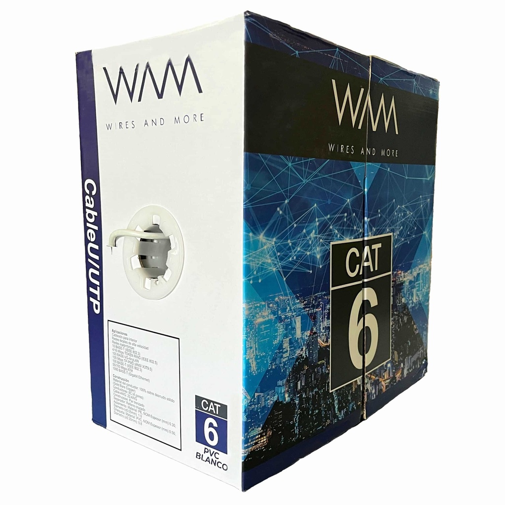 Cable                                                                                                                                                                                                                                                                                                                                                                                                                                                                              Utp. Wam Cat6-pvc-blanco 100  Cobre 23 Awg (cm) -
