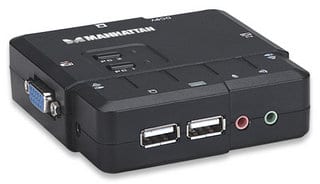 Switch                                                                                                                                                                                                                                                                                                                                                                                                                                                                          Kvm Compacto De 2 Puertos - Manhattan, Usb, Con Cables Y Soporte De Audio, Color: Negro, 151252,