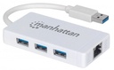 507578                                                                                                                                                                                                                                                                                                                                                                                                                                                                 Hub De 3 Puertos Usb 3.0 Con Adaptador Gigabit Ethernet Para Ultrabook Y Macbook -