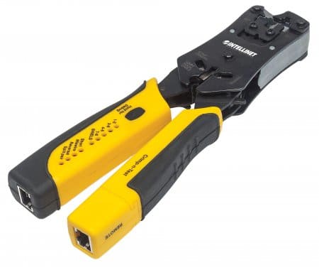 780124                                                                                                                                                                                                                                                                                                                                                                                                                                                            Pinza Crimpeadora Universal 2 En 1 Con Probador De Cables; Corta - Pela, Remata Y Prueba.