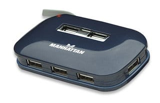 Hub                                                                                                                                                                                                                                                                                                                                                                                                                                                                 Usb Manhattan 161039 - Usb 2.0, Azul, 7 Puertos