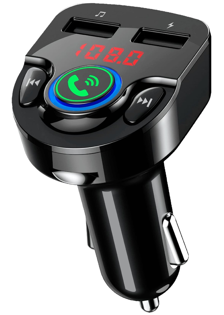 Transmisor                                                                                                                                                                                                                                                                                                                                                                                                                                 Bt Doble Puerto Usb Perfect Choice Pc-331148 - Negro, 87, 5 - 108 Mhz