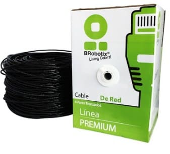 Bobina                                                                                                                                                                                                                                                                                                                                                                                                                                                                    Utp - Cat5e, 100 M, Exterior Doble Forro, Negro, Cca, Brobotix 055100
