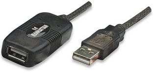 Cable                                                                                                                                                                                                                                                                                                 Usb Manhattan - 20 M, Usb A, Usb A, Macho/hembra, Negro