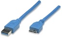 Cable                                                                                                                                                                                                                                                                                             Usb Micro B - Micro Usb 3.0 Manhattan - 2 M, Usb A, Micro-usb B, Macho/macho, Azul