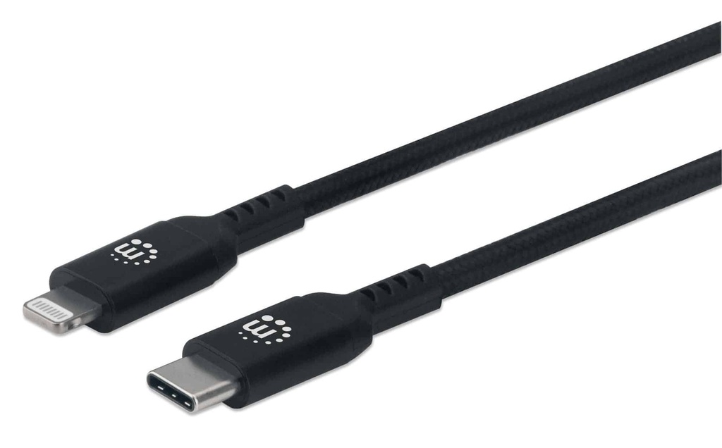 Cable                                                                                                                                                                                                                                                                                                Lightning A Usb-c 0.5m Manhattan 394192 - Usb-c, Lightning, Negro, 0.5 M