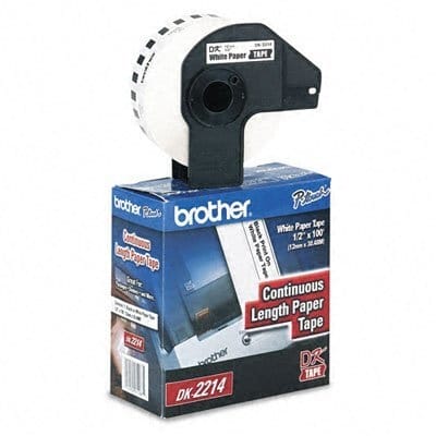 Etiqueta                                                                                                                                                                                                                             Blanca Continua De Papel Brother Dk2214 De 12 Mm De Ancho X 30.4 Mts De Largo. Impresión En Negro. Ql800 / Ql810w / Ql1110nwb. -