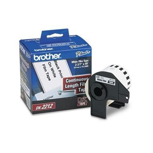 Etiqueta                                                                                                                                                                                                                                Blanca Plástica Continua No Laminada Brother Dk2212 De 62 Mm De Ancho X 15.2 Mts De Largo. Impresión En Negro. Ql800 / Ql810w / Ql1110nwb. -