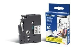 Etiqueta                                                                                                                                                                                                                                  Blanca Continua Laminada Brother Tze211 - De 6 Mm De Ancho X 8 Mts De Largo. Impresión En Negro.