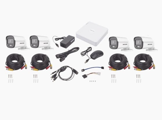 Kit                                                                                                                                                                                    Turbohd 1080p / Dvr 4 Canales / 4 Cámaras Bala Colorvu / Fuente De Poder / Accesorios De Instalación -