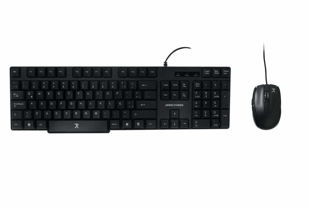 Kit                                                                                                                                                                                                      De Teclado Y Mouse Perfect Choice - Estándar, Negro, 1200 Dpi